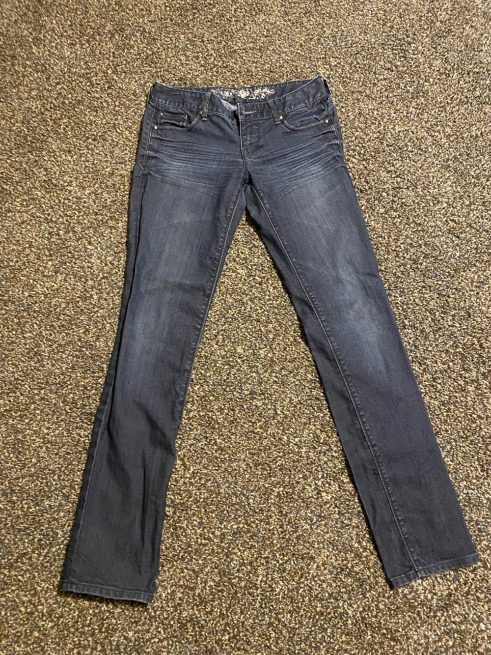 Express Women's Straight Leg Jeans - Dark Indigo